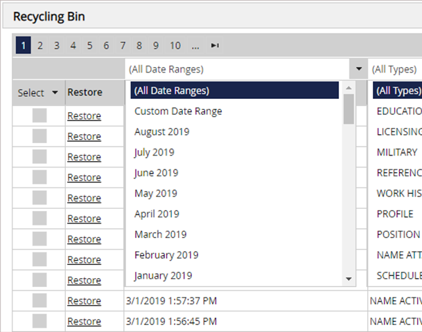 PCRecruiter 9.7.33 – Recycling Bin Search