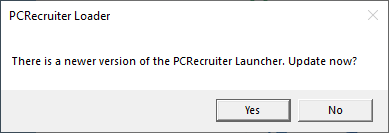 There is a newer version of the PCRecruiter Launcher