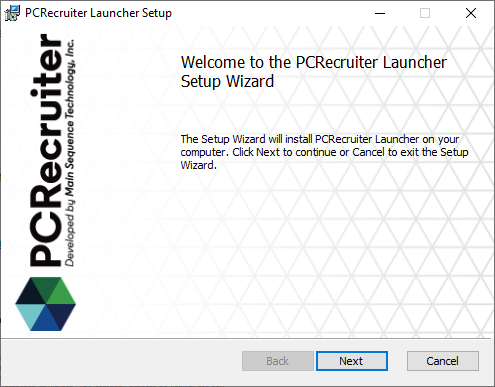 PCRecruiter Launcher Setup