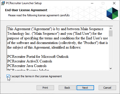 PCRecruiter Launcher EULA