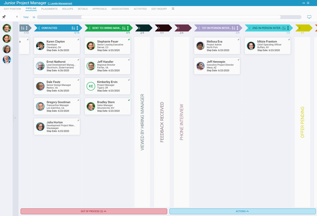 PCRecruiter Candidate Pipeline