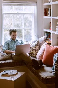 A man working at home