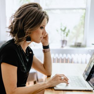 A woman working at home. Photo by Kelly Sikkema