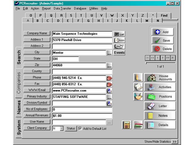 The original PCRecruiter desktop application for Windows.