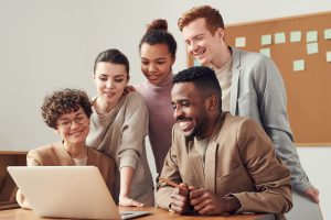 Diversity and Inclusion in the work environment is highest in stock photos.