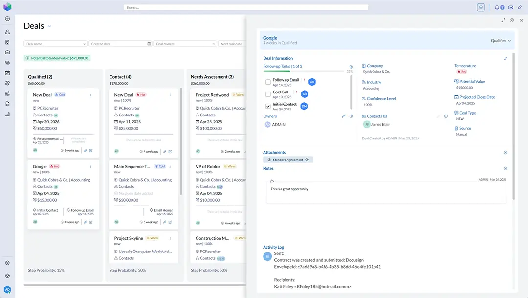 PCRecruiter Candidate Pipeline