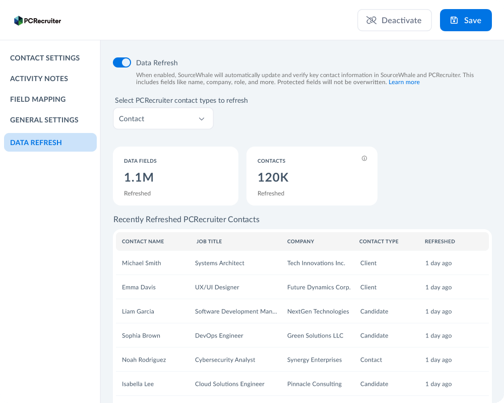 SourceWhale Data Refresh module